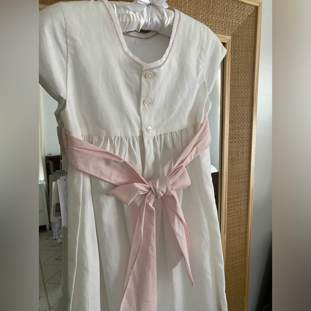 Edgehill Collection girls’ white linen dress. NWT, 4T - Picture 1 of 3